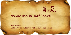 Mandelbaum Róbert névjegykártya