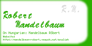 robert mandelbaum business card